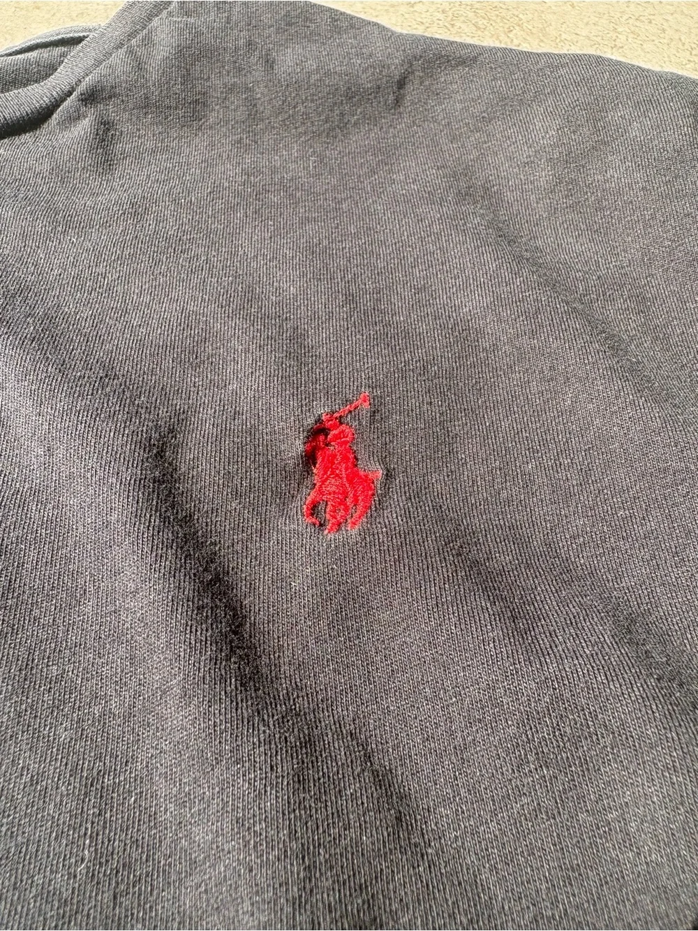 Men’s Polo by Ralph Lauren Black Short-Sleeve Crew Tee with Red Pony